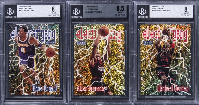 1998-99 Fleer Basketball Complete Set (150) Including Jordan, Bryant and Iverson BGS NM-MT 8 Examples!